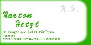 marton hetzl business card